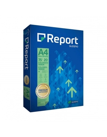 PAPEL SULFITE REPORT PREMIUM A4 75G C/500 FOLHAS VERDE