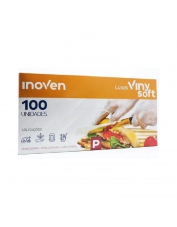 LUVA VINYSOFT P C/100UN - INOVEN