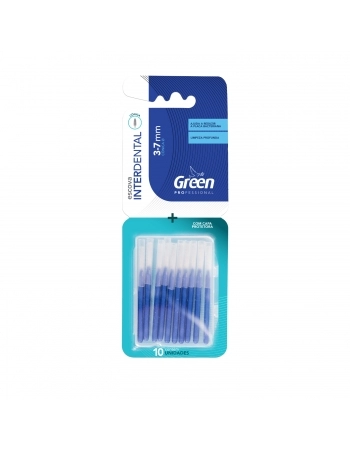 ESCOVA INTERDENTAL CÔNICA AZUL 3-7MM COM CAPA PROTETORA BLISTER C/10UN - GREEN PROFISSIONAL