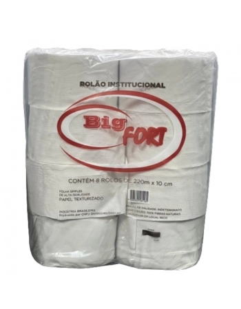 PAPEL HIGIÊNICO ROLÃO BIGFORT 8X200M 10CM - ABBASPEL