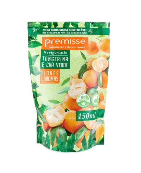 SABONETE LIQUIDO PREMISSE TANGERINA E CHA VERDE 450ML REFIL