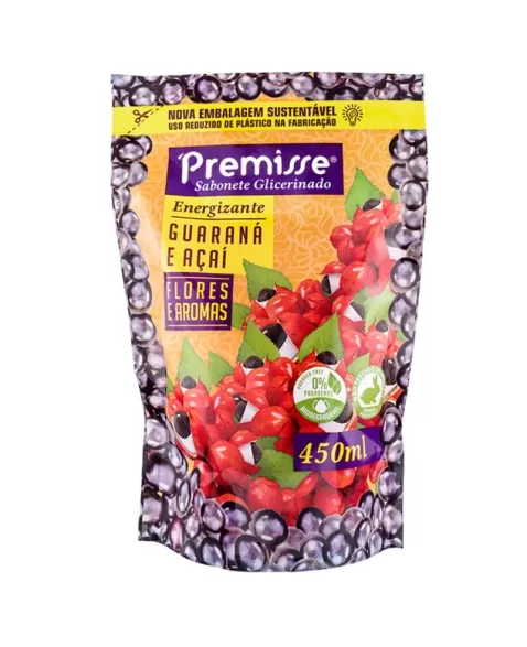 SABONETE LIQUIDO PREMISSE GUARANA E ACAI 450ML REFIL