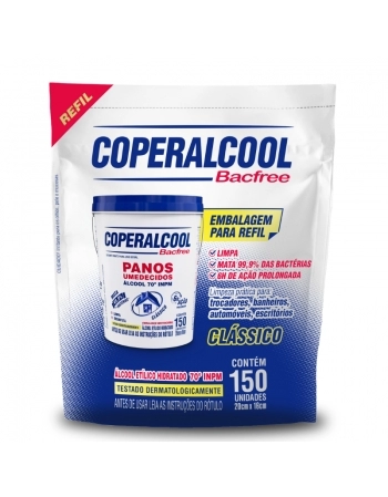 PANO UMEDECIDO COPERALCOOL BACFREE 70% C/150 REFIL