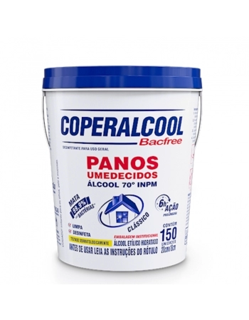 PANO UMEDECIDO COPERALCOOL BACFREE 70% C/150 BALDE