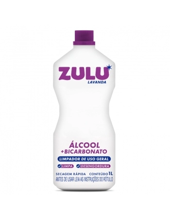 LIMPADOR COM ALCOOL ZULU LAVANDA C/ BICARBONATO 1L