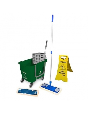 KIT MOP BOMPRO DOBLO FLEX PANO 30L VERDE